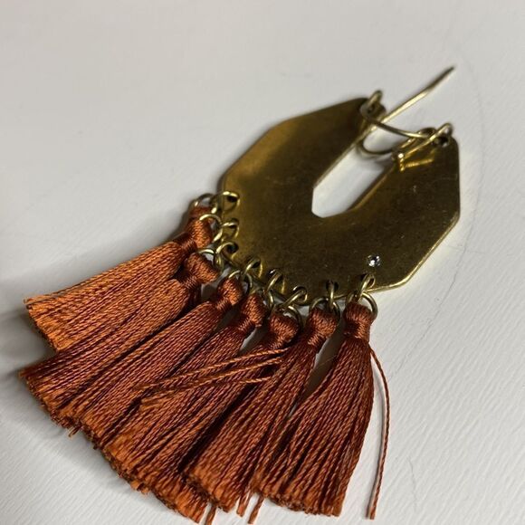Metal Native Southwestern Fringe Earrings - Picture 5 of 5